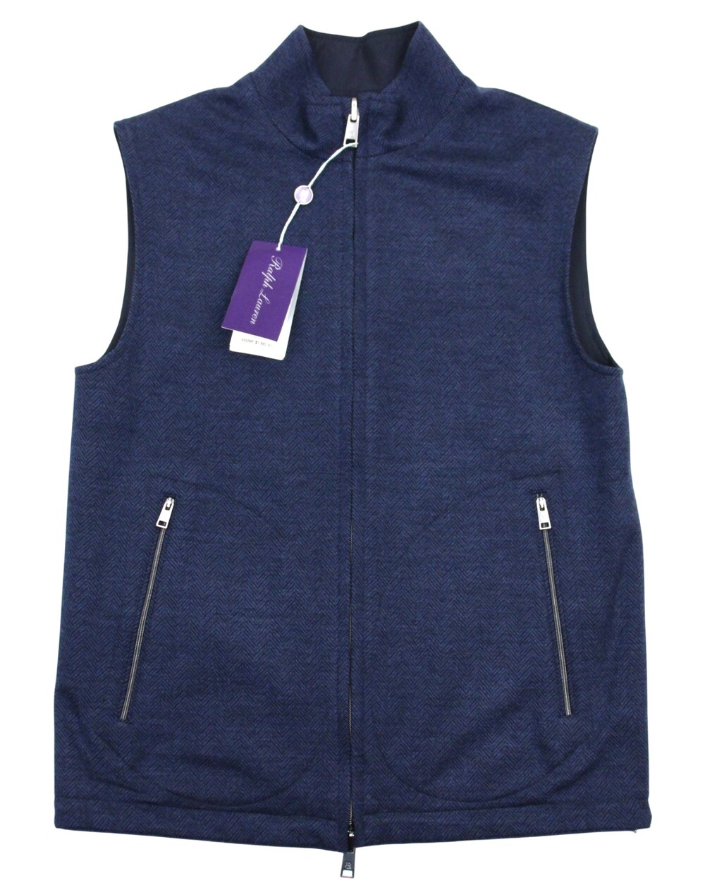 $1995 Ralph Lauren Purple Label Reversible Hybrid Vest Mens XS Navy Italy New